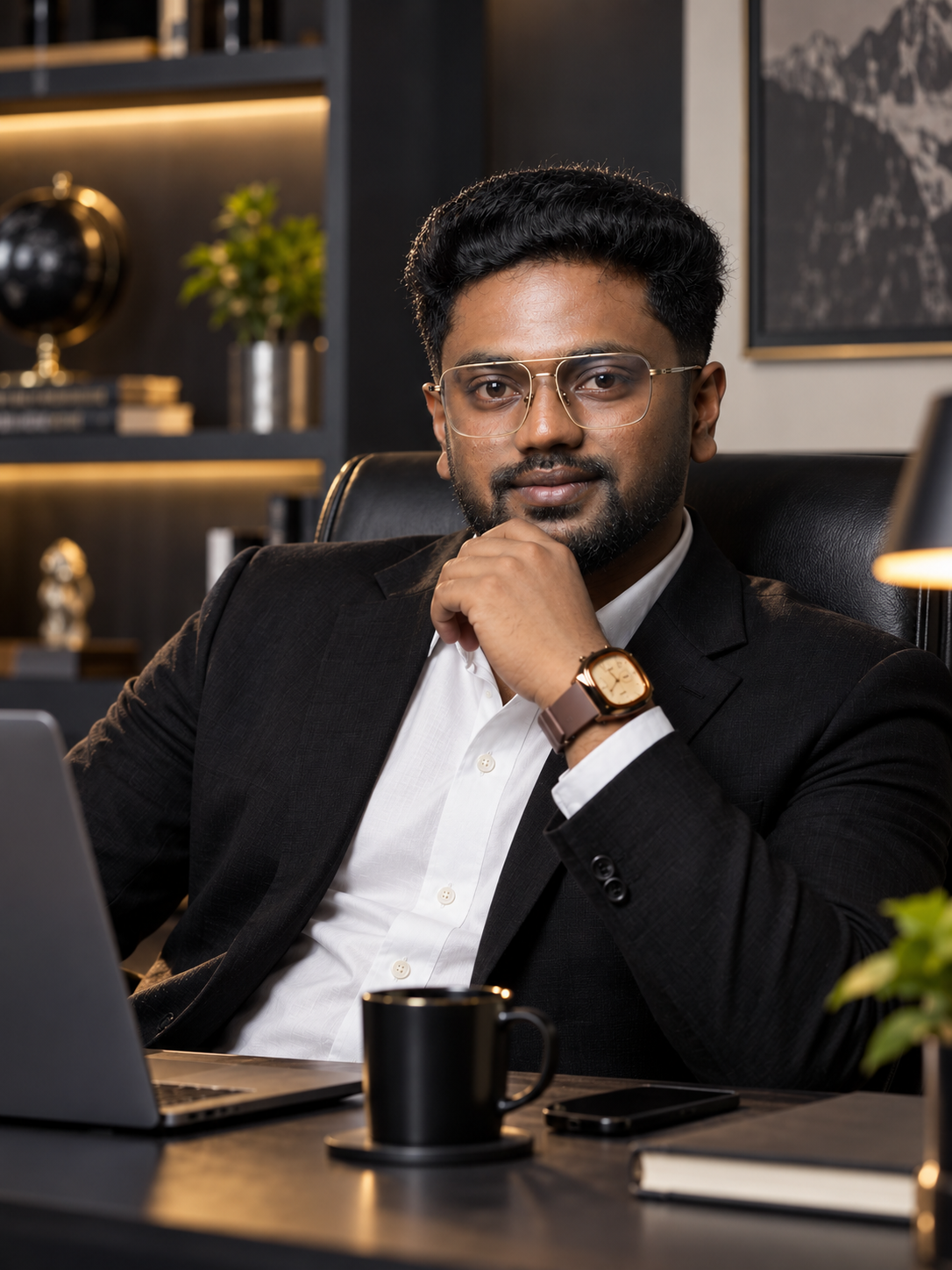 Vijay Kumar in a black suit